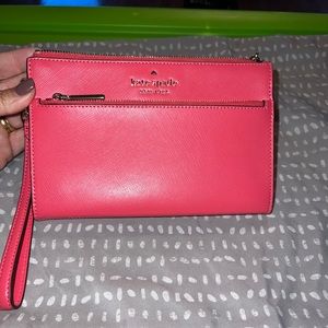 Kate Spade Staci Double Zip Wallet Wristlet Dark Watermelon